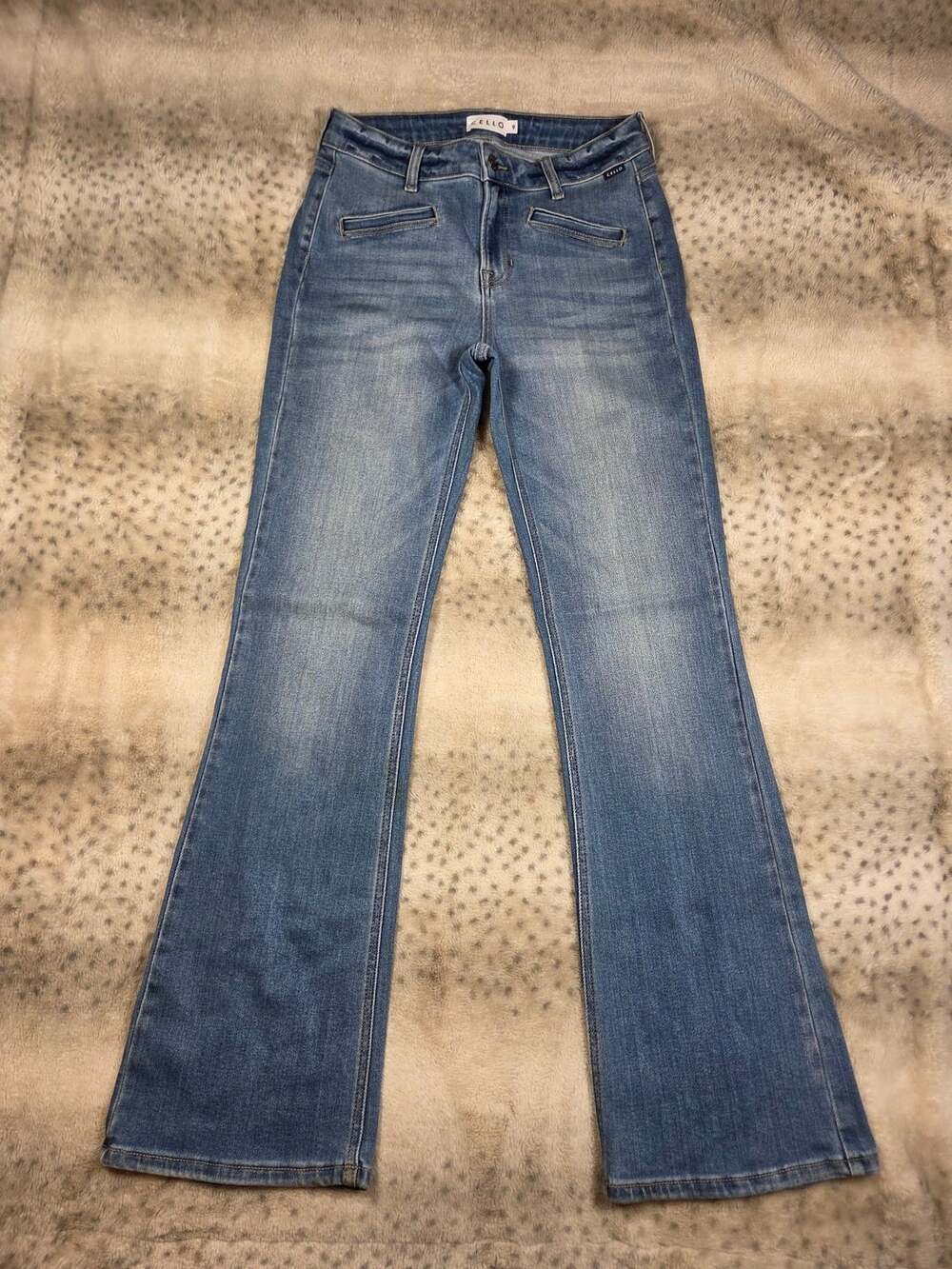 Cello Flared Jeans, Size 9, Mid-Rise, Light Wash Denim, Bootcut Style